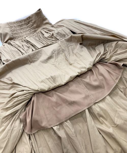 anuans（アニュアンス）anuans (アニュアンス) ワッシャープリーツコルセットスカート ベージュ サイズ:Sの古着・服飾アイテム