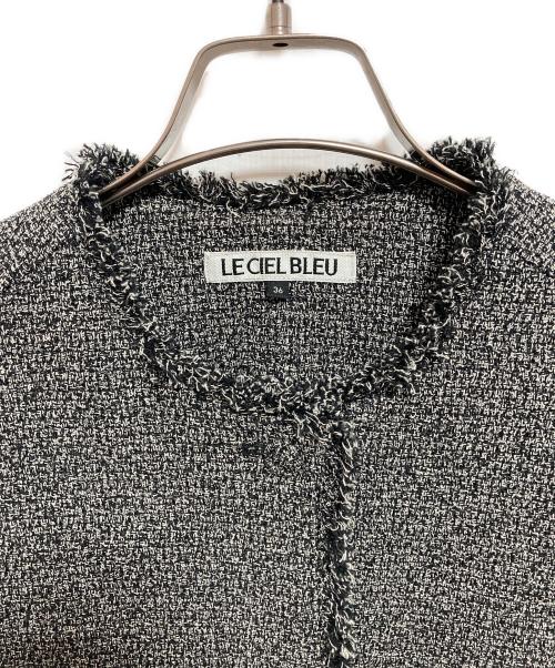 LE CIEL BLEU（ルシェルブルー）LE CIEL BLEU (ルシェルブルー) Tweed Jacket　ツイードジャケット グレー サイズ:36の古着・服飾アイテム