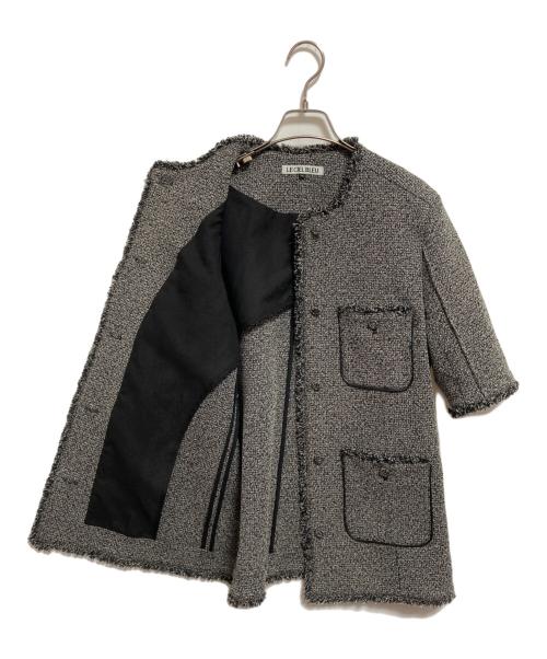 LE CIEL BLEU（ルシェルブルー）LE CIEL BLEU (ルシェルブルー) Tweed Jacket　ツイードジャケット グレー サイズ:36の古着・服飾アイテム