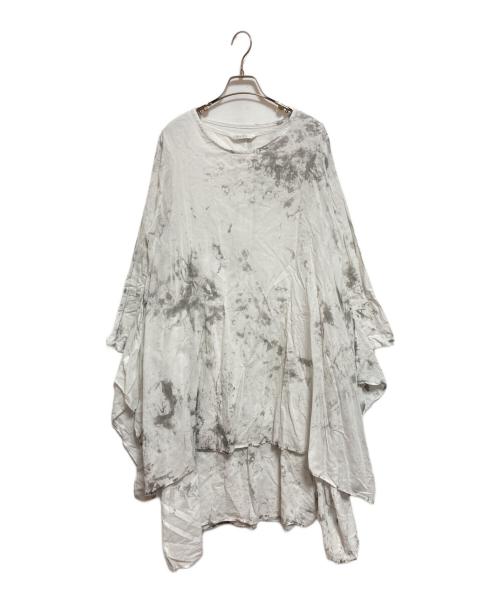 IROFUSI（イロフシ）irofusi (イロフシ) 遊墨ワンピース ホワイト×グレー サイズ:下記参照の古着・服飾アイテム