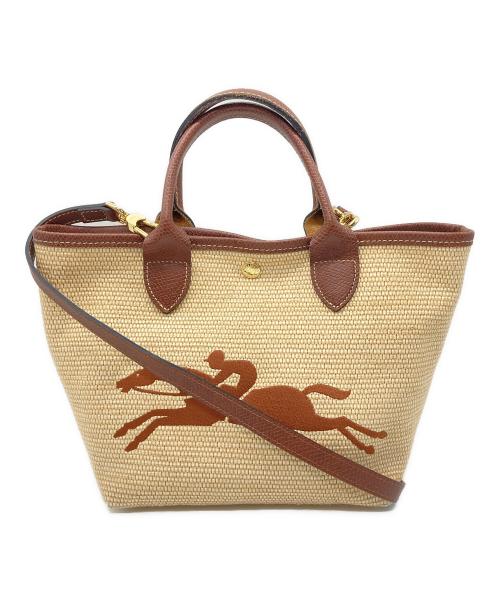 LONGCHAMP（ロンシャン）LONGCHAMP (ロンシャン) パニエ プリアージュ TOP HANDLE BAG S ベージュの古着・服飾アイテム