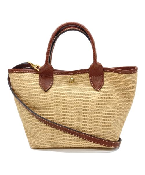 LONGCHAMP（ロンシャン）LONGCHAMP (ロンシャン) パニエ プリアージュ TOP HANDLE BAG S ベージュの古着・服飾アイテム