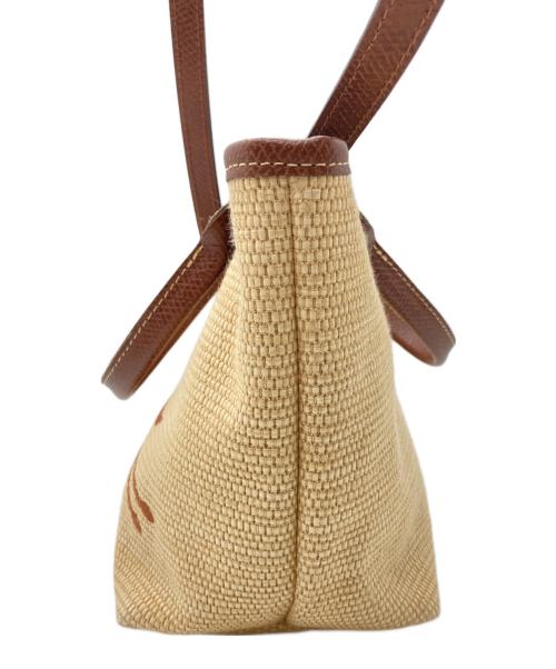 LONGCHAMP（ロンシャン）LONGCHAMP (ロンシャン) パニエ プリアージュ TOP HANDLE BAG S ベージュの古着・服飾アイテム