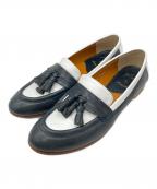 plus by chausserプリュスバイショセ）の古着「タッセルローファー」｜ホワイト×ネイビー