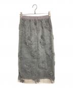 IENAイエナ）の古着「フラワー刺繍オーガンジースカート」｜グレー