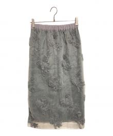 IENA（イエナ）の古着「フラワー刺繍オーガンジースカート」｜グレー