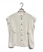 Nobleノーブル）の古着「スクエアースリーブフロントオープンブラウス」｜アイボリー