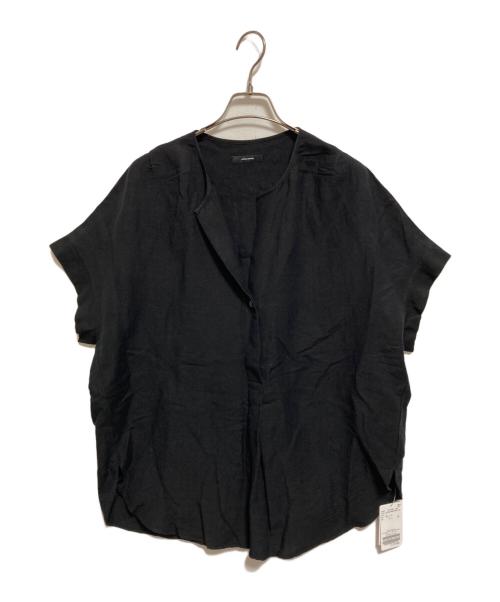 JOURNAL STANDARD（ジャーナルスタンダード）JOURNAL STANDARD (ジャーナルスタンダード) レーヨン麻ノーカラーブラウス ブラック サイズ:FREE 未使用品の古着・服飾アイテム