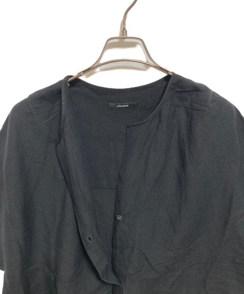 JOURNAL STANDARD（ジャーナルスタンダード）JOURNAL STANDARD (ジャーナルスタンダード) レーヨン麻ノーカラーブラウス ブラック サイズ:FREE 未使用品の古着・服飾アイテム