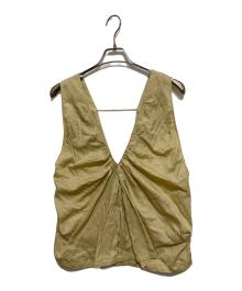 enrica（エンリカ）の古着「Vネックノースリーブ ブラウス」｜イエロー