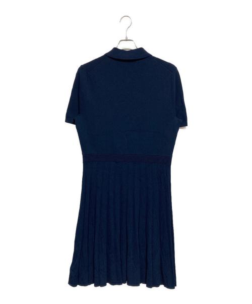 MICHAEL KORS（マイケル・コース）MICHAEL KORS (マイケルコース) ニット半袖ワンピース ネイビー サイズ:XLの古着・服飾アイテム