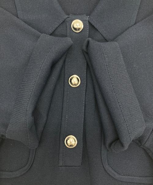 MICHAEL KORS（マイケル・コース）MICHAEL KORS (マイケルコース) ニット半袖ワンピース ネイビー サイズ:XLの古着・服飾アイテム