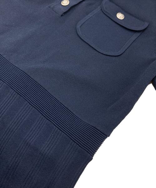 MICHAEL KORS（マイケル・コース）MICHAEL KORS (マイケルコース) ニット半袖ワンピース ネイビー サイズ:XLの古着・服飾アイテム