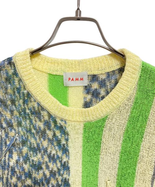 PAMM（パム）pamm (パム) ニットベスト イエロー×グリーン サイズ:FREEの古着・服飾アイテム