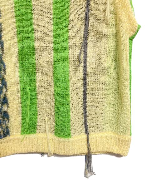 PAMM（パム）pamm (パム) ニットベスト イエロー×グリーン サイズ:FREEの古着・服飾アイテム