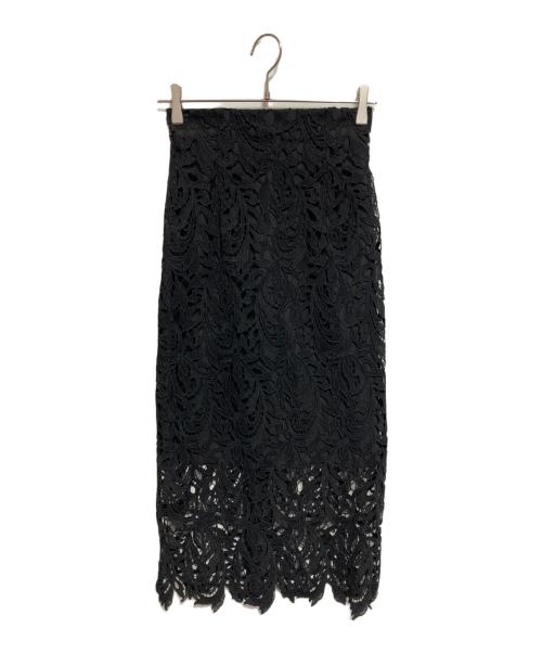 anuans（アニュアンス）anuans (アニュアンス) スカラレースストレートスカート ブラック サイズ:Sの古着・服飾アイテム