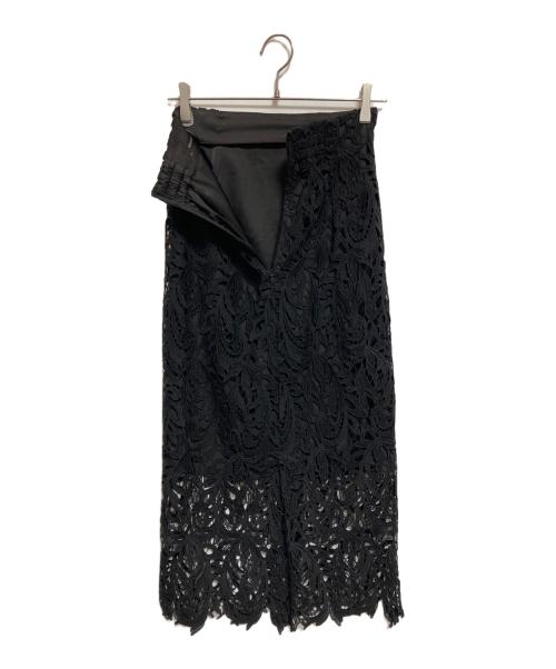 anuans（アニュアンス）anuans (アニュアンス) スカラレースストレートスカート ブラック サイズ:Sの古着・服飾アイテム