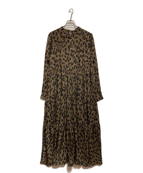 manana suerte（マニャーナスエルテ）manana suerte (マニャーナスエルテ) レオパード柄ティアードワンピース カーキ サイズ:FREEの古着・服飾アイテム