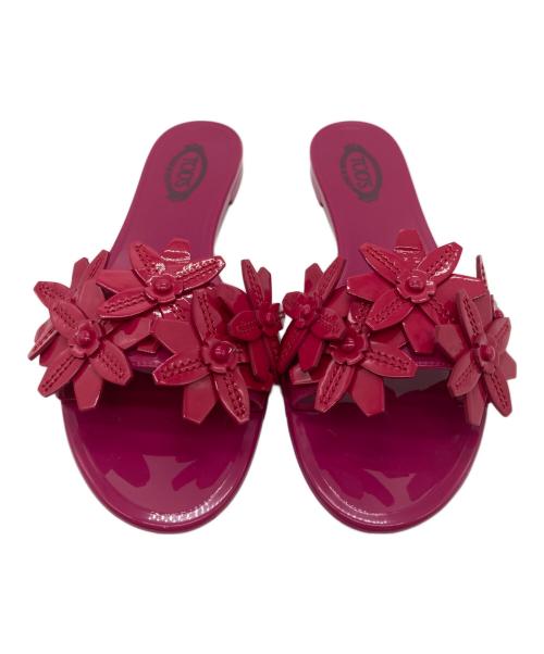 TOD'S（トッズ）TOD'S (トッズ) フラワーモチーフサンダル ピンク サイズ:38の古着・服飾アイテム