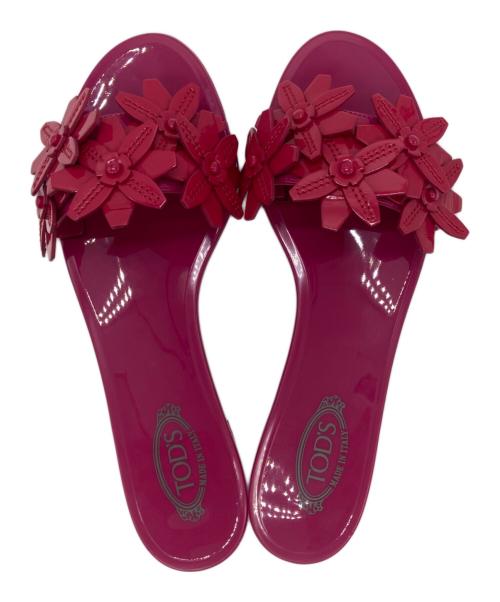 TOD'S（トッズ）TOD'S (トッズ) フラワーモチーフサンダル ピンク サイズ:38の古着・服飾アイテム