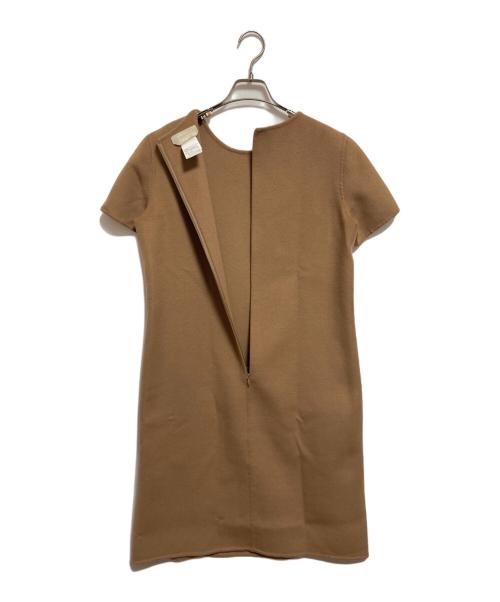 'S Max Mara（エスマックスマーラ）'S Max Mara (エスマックスマーラ) ヴァージンウールアンゴラワンピース ブラウン サイズ:40の古着・服飾アイテム