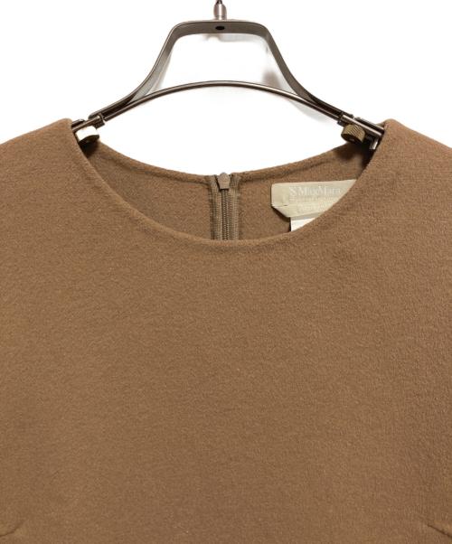 'S Max Mara（エスマックスマーラ）'S Max Mara (エスマックスマーラ) ヴァージンウールアンゴラワンピース ブラウン サイズ:40の古着・服飾アイテム