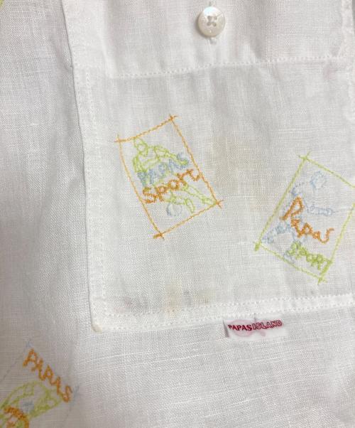 PAPAS（パパス）PAPAS (パパス) リネンシャツ ホワイト サイズ:Lの古着・服飾アイテム