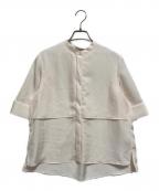 icBアイシービー）の古着「シルキーツイル クロップドシャツ」｜アイボリー