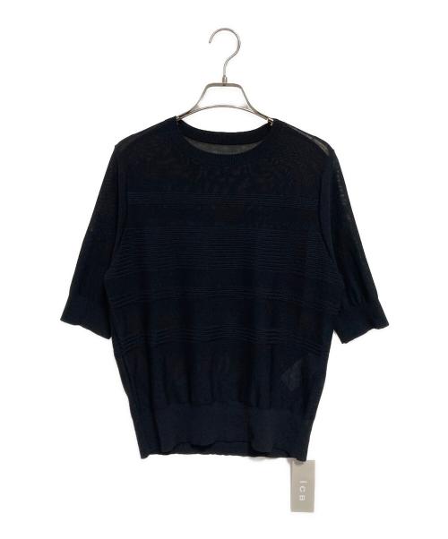 icB（アイシービー）icB (アイシービー) レースパターン ニット ブラック サイズ:S(9)の古着・服飾アイテム