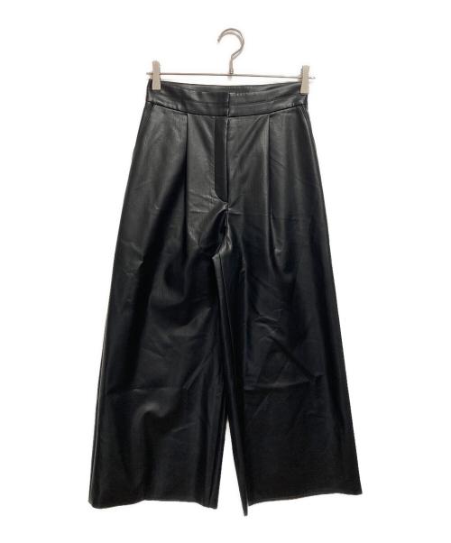 BALLSEY（ボールジィ）BALLSEY (ボールジィ) レザーライククロス ワイドクロップドパンツ ブラック サイズ:32 未使用品の古着・服飾アイテム