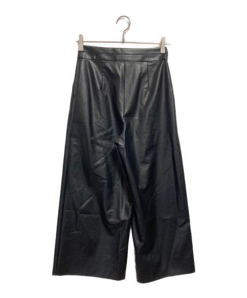 BALLSEY（ボールジィ）BALLSEY (ボールジィ) レザーライククロス ワイドクロップドパンツ ブラック サイズ:32 未使用品の古着・服飾アイテム