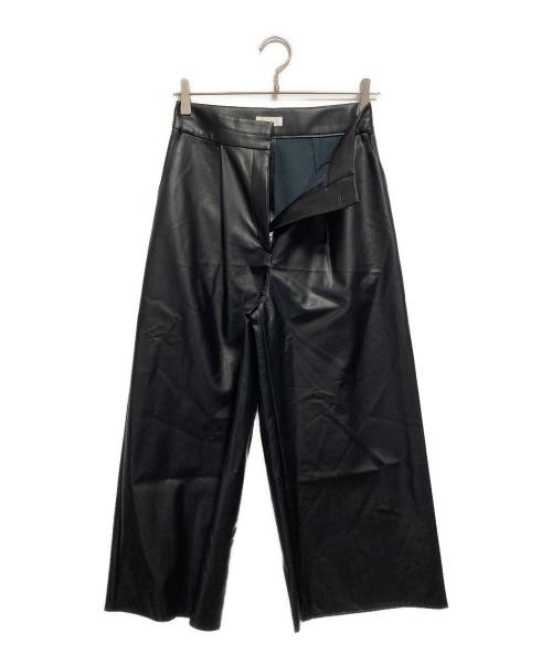 BALLSEY（ボールジィ）BALLSEY (ボールジィ) レザーライククロス ワイドクロップドパンツ ブラック サイズ:32 未使用品の古着・服飾アイテム