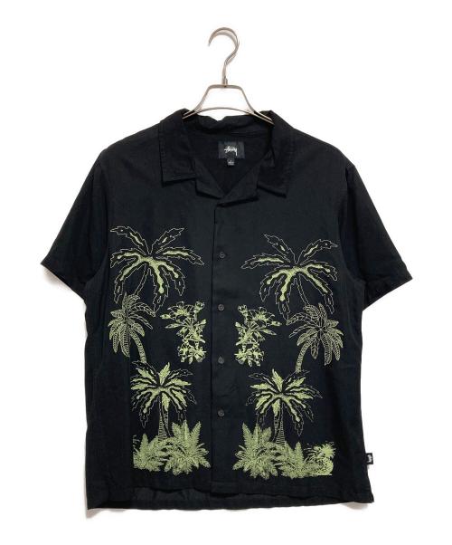 stussy（ステューシー）stussy (ステューシー) オープンカラーシャツ ブラック サイズ:Lの古着・服飾アイテム