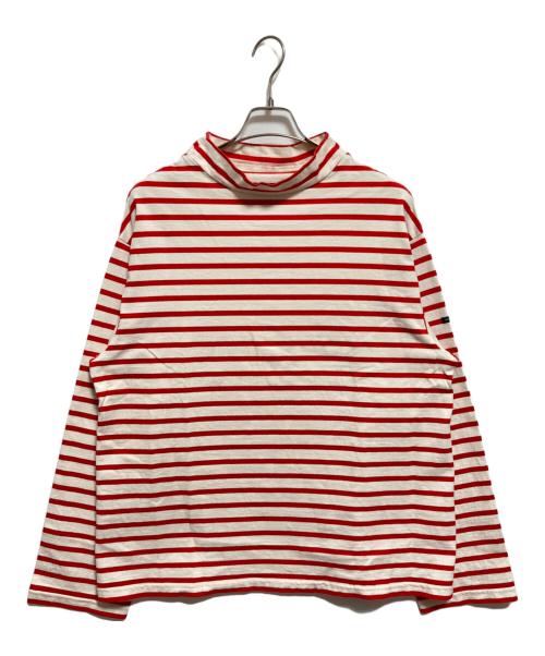 OUTIL（ウティ）OUTIL (ウティ) ハイネックボーダーカットソー アイボリー×レッド サイズ:3の古着・服飾アイテム