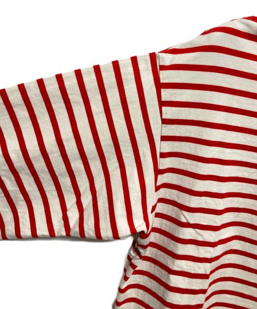 OUTIL（ウティ）OUTIL (ウティ) ハイネックボーダーカットソー アイボリー×レッド サイズ:3の古着・服飾アイテム