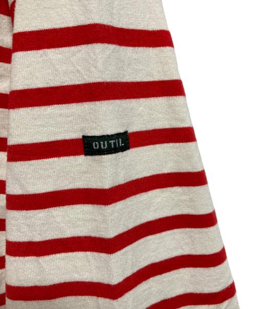 OUTIL（ウティ）OUTIL (ウティ) ハイネックボーダーカットソー アイボリー×レッド サイズ:3の古着・服飾アイテム