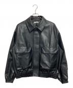 WYM LIDNMウィム バイ リドム）の古着「ARTIFICIAL GRAIN SHORT BLOUSON」｜ブラック