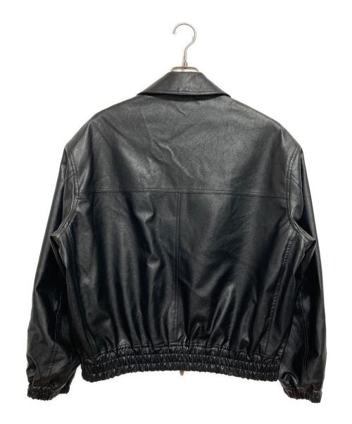 WYM LIDNM（ウィム バイ リドム）WYM LIDNM (ウィム バイ リドム) ARTIFICIAL GRAIN SHORT BLOUSON ブラック サイズ:Mの古着・服飾アイテム