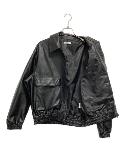 WYM LIDNM（ウィム バイ リドム）WYM LIDNM (ウィム バイ リドム) ARTIFICIAL GRAIN SHORT BLOUSON ブラック サイズ:Mの古着・服飾アイテム
