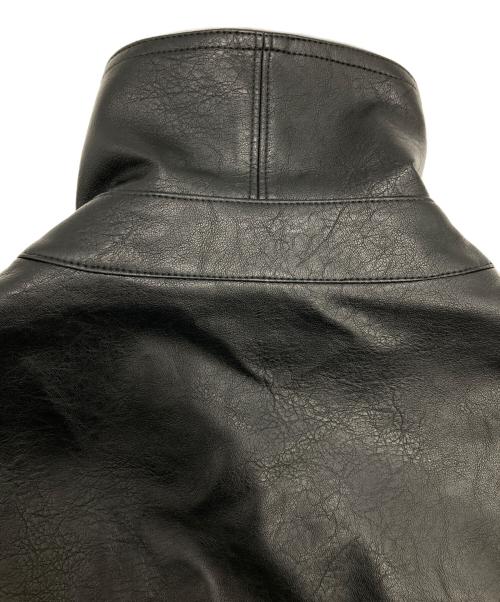 WYM LIDNM（ウィム バイ リドム）WYM LIDNM (ウィム バイ リドム) ARTIFICIAL GRAIN SHORT BLOUSON ブラック サイズ:Mの古着・服飾アイテム