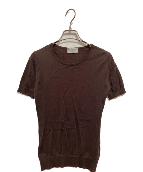 JOHN SMEDLEY（ジョンスメドレー）JOHN SMEDLEY (ジョンスメドレー) アンサンブルカーディガン ブラウン サイズ:Sの古着・服飾アイテム