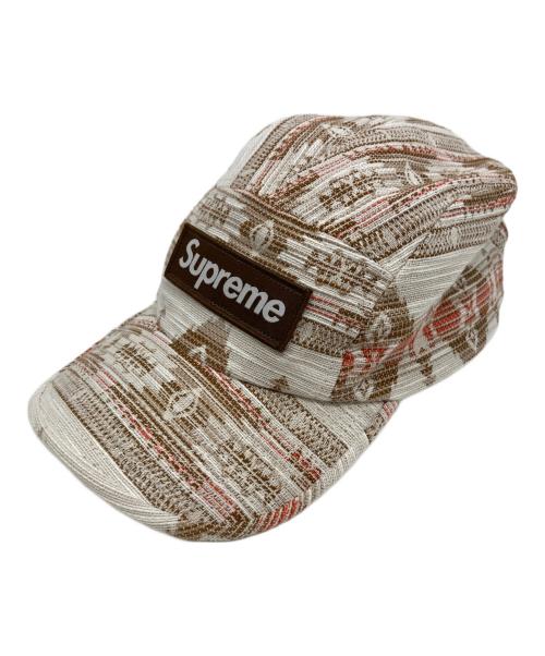 SUPREME（シュプリーム）Supreme (シュプリーム) Woven Pattern Camp Cap アイボリーの古着・服飾アイテム