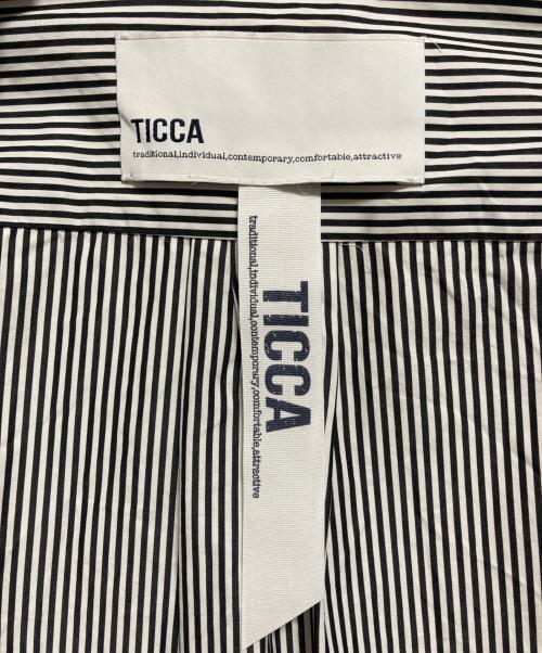 ticca（ティッカ）ticca (ティッカ) シャツワンピース ホワイト×ブラック サイズ:FREEの古着・服飾アイテム