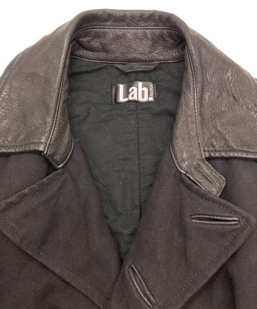 Lab. PAL ZILERI（パルジレリ）Lab. PAL ZILERI (パルジレリ) レザー切替ダブルジャケット ブラック サイズ:52の古着・服飾アイテム