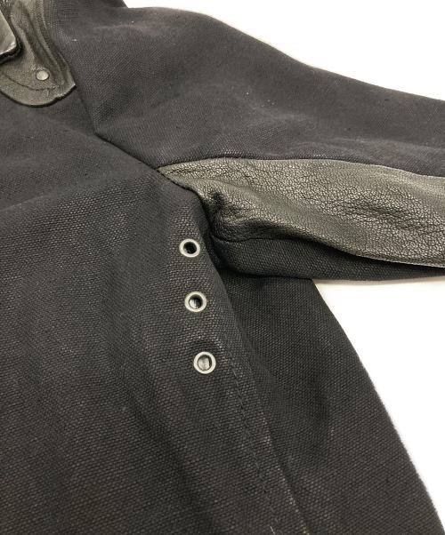 Lab. PAL ZILERI（パルジレリ）Lab. PAL ZILERI (パルジレリ) レザー切替ダブルジャケット ブラック サイズ:52の古着・服飾アイテム