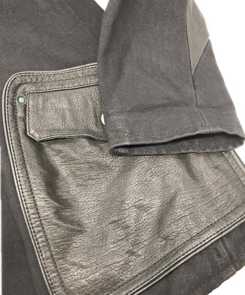 Lab. PAL ZILERI（パルジレリ）Lab. PAL ZILERI (パルジレリ) レザー切替ダブルジャケット ブラック サイズ:52の古着・服飾アイテム
