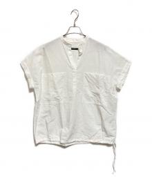 JOURNAL STANDARD（ジャーナルスタンダード）の古着「ハードマンズリネンコットンフレンチスリーブスキッパーシャツ」｜ホワイト