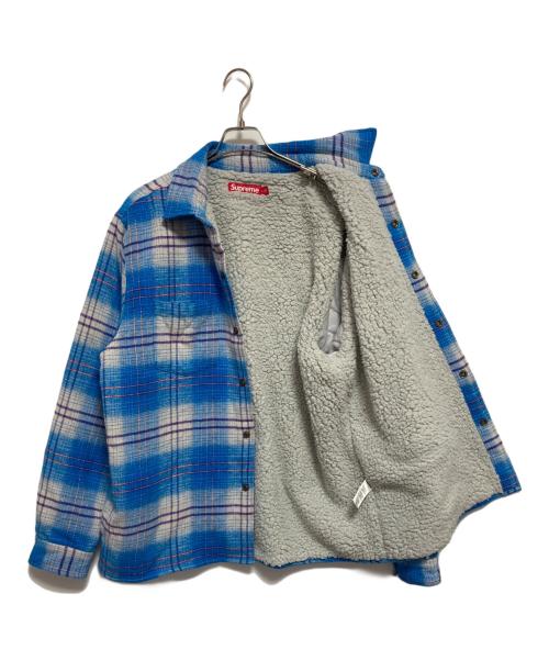 SUPREME（シュプリーム）Supreme (シュプリーム) Lined Flannnel Snap Shirt ブルー サイズ:Lの古着・服飾アイテム