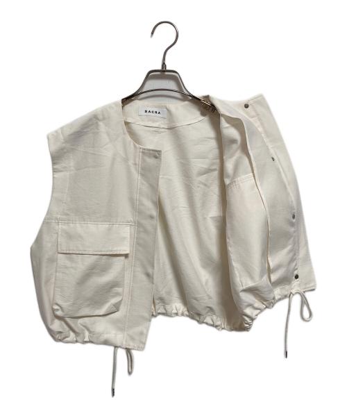 SACRA（サクラ）SACRA (サクラ) CO/PE TUMBLER FINISH GILET アイボリー サイズ:38の古着・服飾アイテム