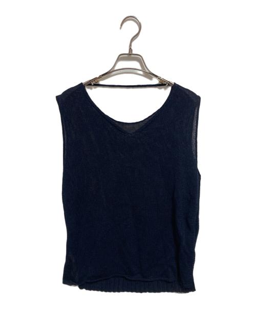 Conte（コンテ）Conte (コンテ) バックVネック ノースリーブニット ネイビー サイズ:なし(下記参照)の古着・服飾アイテム